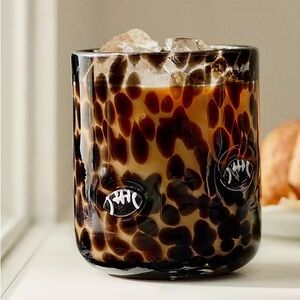 Set of 4 Anthropologie football confetti icon glasses